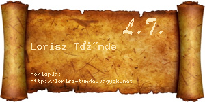 Lorisz Tünde névjegykártya